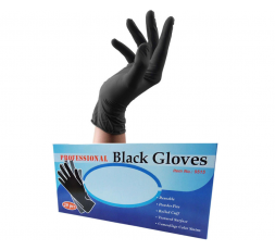 Guantes de Latex Negro Reutilizable Talla Mediana Caja 20 piezas
