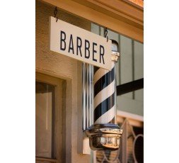 Caramelo Para Barbería Blanco Y Negro Giratorio Con Luz Led