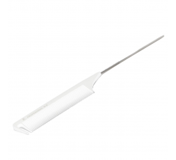 Peine De Cola Metálica Para Cabello Resistente Al Calor Carbon/ceramica/acero Blanco